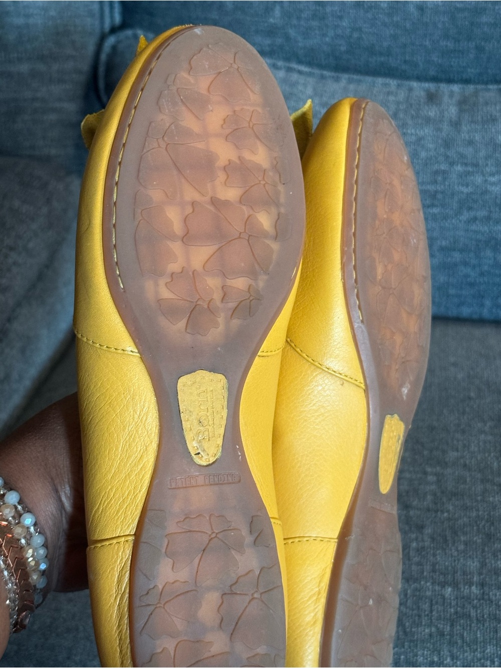Born Women’s Mustard Yellow Floral Bow Ballet Flats - Picture 6 of 6